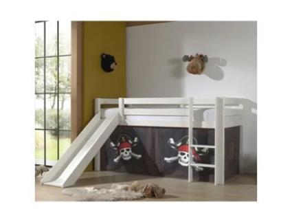 Cama Miheight Pirate Vipack Escorrega PETITSMEUBLES Branco (90x200)