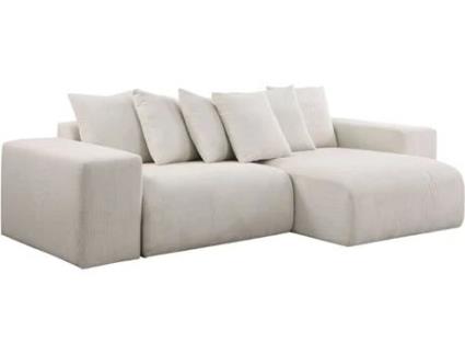 Sofá esquinero de pana ''Rivoli'' - 312 x 176 x 49 cm - Beige