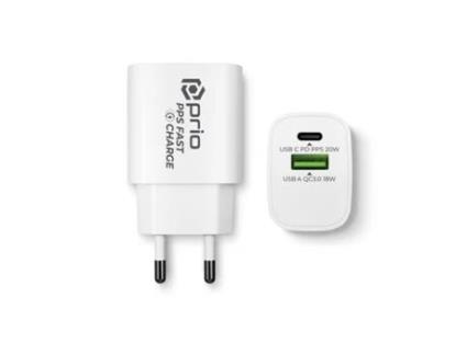 Carregador Parede Rápido Pd Usb-C PRIO Branco