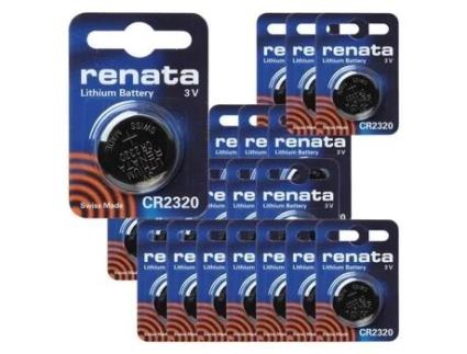 RENATA Cr2320 Celular Botão Moeda Bateria de Lítio 3V Tag Relógio Chave Total 20