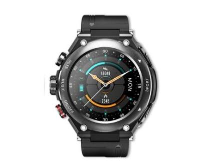 Smartwatch LEMFO T92 Dial Preto 44Mm Pulseira de Borracha Esportes Relógio Gps