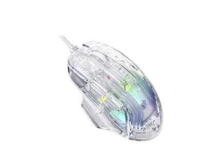 Mouse Óptico para Jogos com Fio e Retroiluminação Multicolorida com Corpo Transparente AULA S80