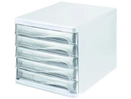 Caixa Gaveta HELIT Onda 5 Gavetas Branco/Verde-