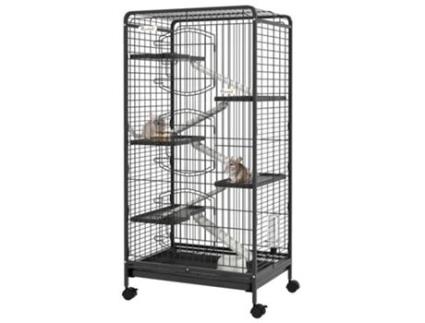 Gaiola para Roedores Metal e PP cor Preto 64x43 PAWHUT 5x131 cm