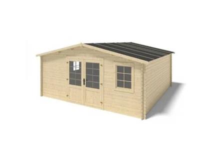Abrigo de Jardim Kaunas com Opção Alpendre 500 X 500 Cm IOT-POOL