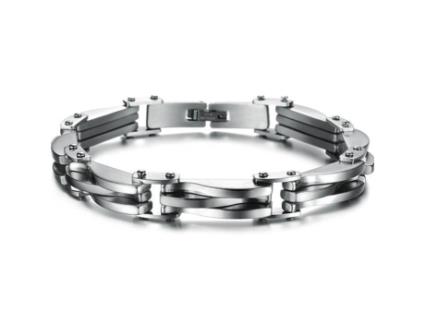 Pulseira Masculina de Punho Unissex Fantasia Diamante Mão Corrente Pulseira Elos Italianos em Bolsa de Aço Inoxidável OIDEA