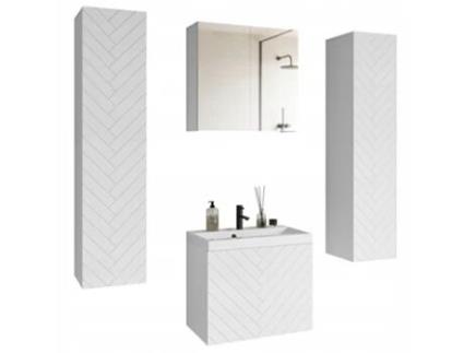 Conjunto de Banheiro Nicea Ii Xl Branco Chevron Branco BRATEX