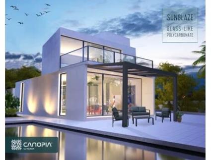 Stockholm Pérgola Cobertura para Terraço de Aluminio Premium 3.4X3.7 M Transparente CANOPIA