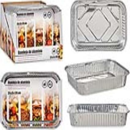 Jogo de Bandejas Alumínio Retangular (4 pcs) (20,5 x 5 x 31,3 cm)
