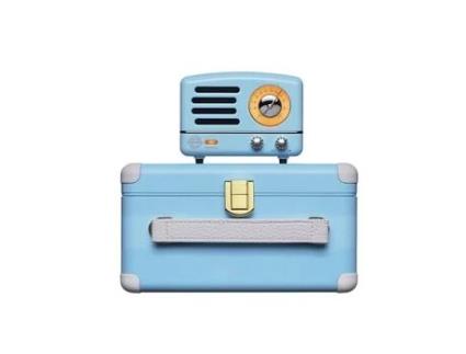 Alto-Falante Bluetooth Vintage MUZEN Otr com Funções Fm-Aux Alto-Falante Portátil de Conexão Sem Fio de Áudio de 5 Watts 1000 Mah Azul