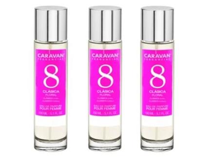 3X Perfume Feminino Nº8 150Ml CARAVAN