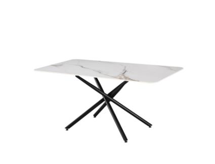 Mesa de Jantar Fixa com Acabamento em Mármore 180Cm Branco SALDOSYSTOCKS