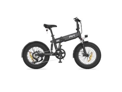 Bicicleta Elétrica Turbo Motor 250W Bateria 48V13Ah Rodas de 20 Freios a Disco Mecânicos Cinza PVY