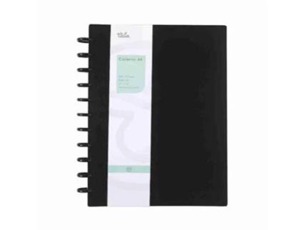 Caderno Smart Espiral A4 Pautado Preto