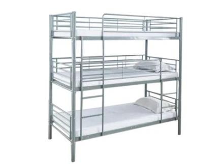 Beliche Triplo 90Cm Metal Cinza 1 Colchão 90X190Cm SALDOSYSTOCKS