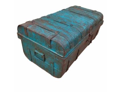 Mala decorativa ALEXANDRA HOUSE LIVING Azul Ferro Estilo artesanal 36 x 19 x 66 cm