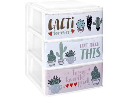 Cajonera Apilable Plastico Modelo Iris 3 Cactus COMFORT HOUSE