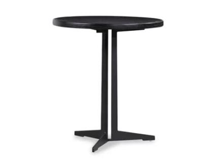 Mesa Auxiliar Redonda PÄRUMM Big Oslo 50X53 Cm de Madeira e Black Metal