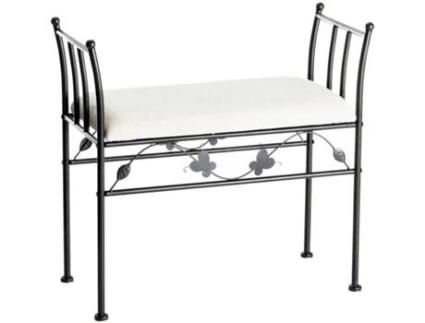 Banqueta UNIMASA Preto (Metal e Algodão - 68 x 64 x 30 cm)