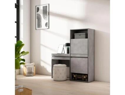 Sapateira 130X145X35 Cm para Quarto Dormitório Toucador Cimento SKRAUT HOME