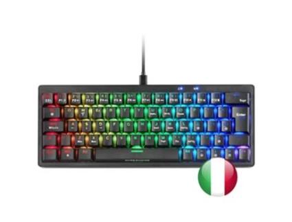 Teclado Mecânico 60% Rgb MARS GAMING Mkminipro Hot-Swap Switch Marrom Italiano Preto