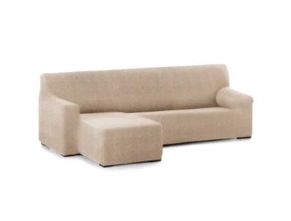 Capa Bi-Elástica para Sofá Adaptável Roc Chaise Longue Braço Curto Esquerda 250-360 Cm Bege VIPALIA