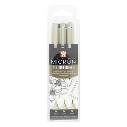 Marcador Fine Liners Pigma Micron™, 0,2, 0,4 e 0,8 mm, Tinta Preta