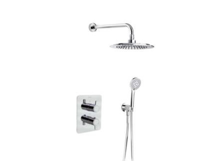 Conjunto de Torneira Termostática Embutida de 2 Vias Cromada com Acessórios Redondos Série Blautherm RAMON SOLER