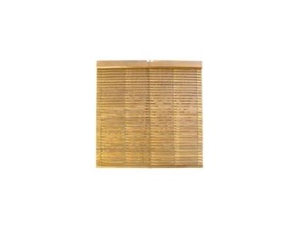 Cortina de madeira Alicantina com roldana metálica - Cortina de enrolar para janelas, portas, sala natural (envernizada) 115 x 180 cm