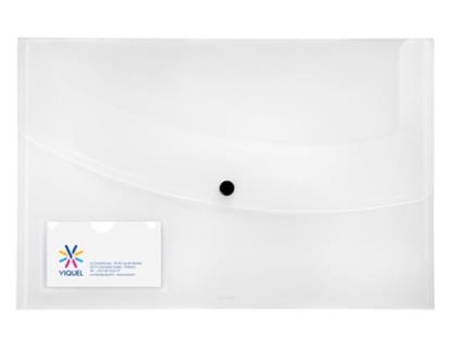 Bolsa P/Documentos VIQUEL Propyglass A4 Transparente Tipo Envelope C/Botao 176040