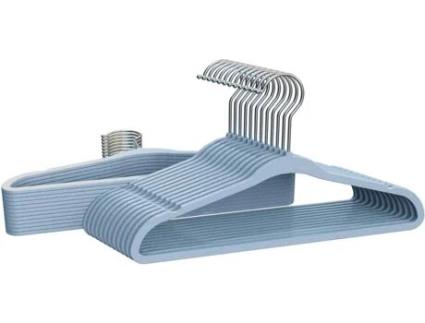 Cabide de Resina Infantil Cabide de Cadete Cor Azul Cabide de Resina Resistente com Entalhes Antiderrapantes 28Cm COM-FORT HOUSE