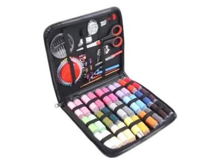 Kit de Costura Lia com Estojo Kit de Costura de 126 Peças com Estojo Ferramentas Completas Suprimentos de Costura Portátil Kit de Retrosaria FDIT