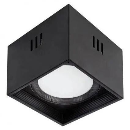 Luz de Teto Led Quadrado 10W 700Lm 4200K Preto HOROZ