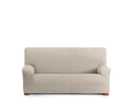 Capa para Sofá Bielástica Adaptável Roc 4 Lugares 210-290 Cm Marfim VIPALIA