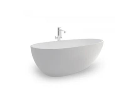 Sensae Banheira Ilha Banheira Oval Moderna Acolhedora e Confortável Superfície Sólida Branco Mate 88X170X56Cm