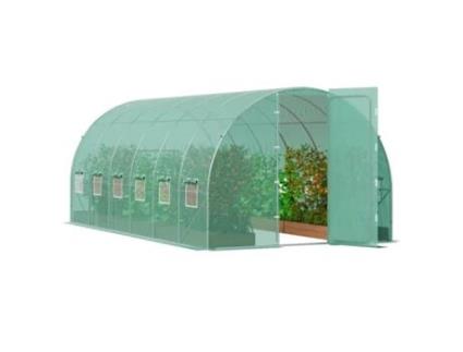 VEVOR - Estufa Túnel Walk-In 19,36 X 9,68 X 7,4 Pés, Estrutura Galvanizada, Cobertura de PE Verde VEVOR Estufa Túnel Walk-In 19,36 X 9,68 X 7,4 Pés, Estrutura Galvanizada, Cobertura de PE Verde VEVOR