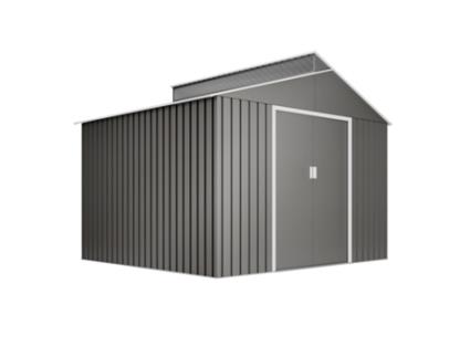 Abrigo de Metal WASABI Metálico 7,25m² 282x257x222 cm Acabamento Metálico de Alta Qualidade Claraboia Em Policarbonato