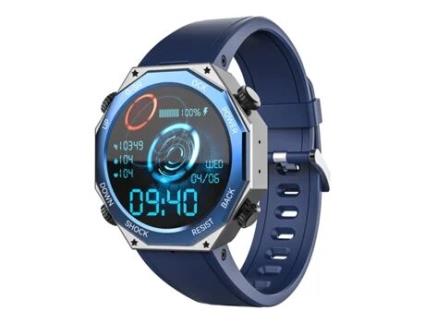 Smartwatch ROGBID Tank M1 Mostrador Azul 36.83Mm Pulseira de Borracha Smartwatch