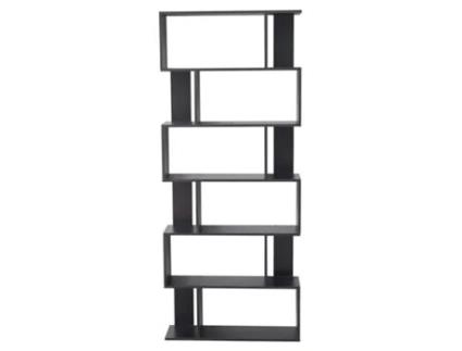 Estante de Livros REBECCA MOBILI Anemone Preto 190X60X24 Cm