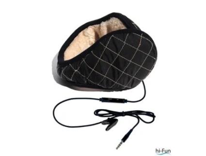 Microfone Headset HI-FUN Hi-Ear Acolchoado em Preto e Branco com Fio Circum-Aural