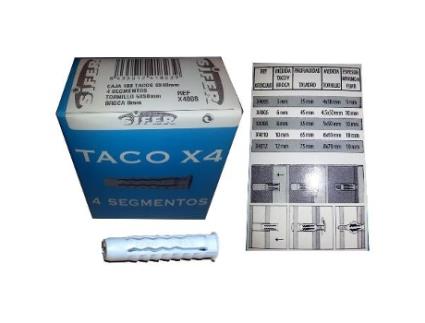 Sifer taco x4 nyl.gris 12x60 caja de   25 und x4012