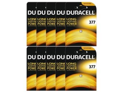 Pacote com 10 Baterias Duracell 376-377 ALPEXE
