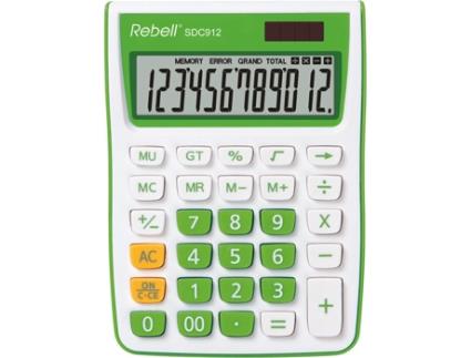 Calculadora Básica de Mesa REBELL Sdc912 Verde