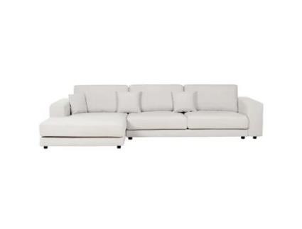 Sofá de esquina BELIANI Lofoten de Poliéster Branco 350x187x86
