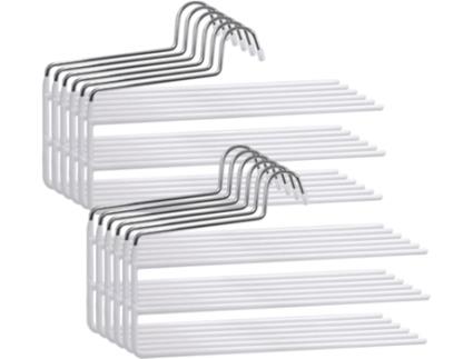 Cabides para Calças Metálicos Cabides Brancos com 3 Níveis para Pendurar COM-FORT HOUSE