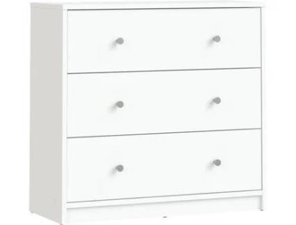 Cómoda Aveiro TVILUM 3 Gavetas (Branco - 72.4 x 30.1 cm)