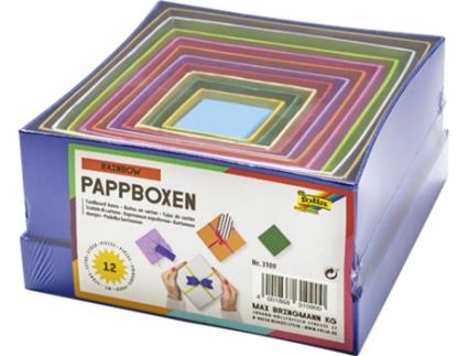 Caixas de Presente FOLIA Quadradas 12 Peças Tamanhos/Cores Variados