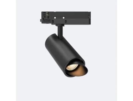 Foco Carril Led Trifásico 40W Fasano Cilíndrico Bisel no Flicker Regulável Preto LEDKIA
