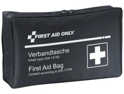 Bolsa de Primeiros Socorros para Veículos Somente Primeiros Socorros Conforme Din 13164 Preta FIRST AID ONLY