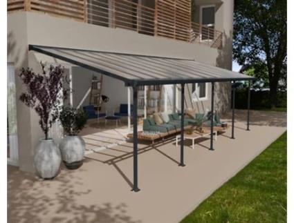 Feria Pérgola Cobertura para Terraço de Aluminio 3X9.15 M Cinza CANOPIA